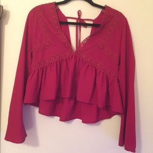 Plunging V-Neck Tie Top